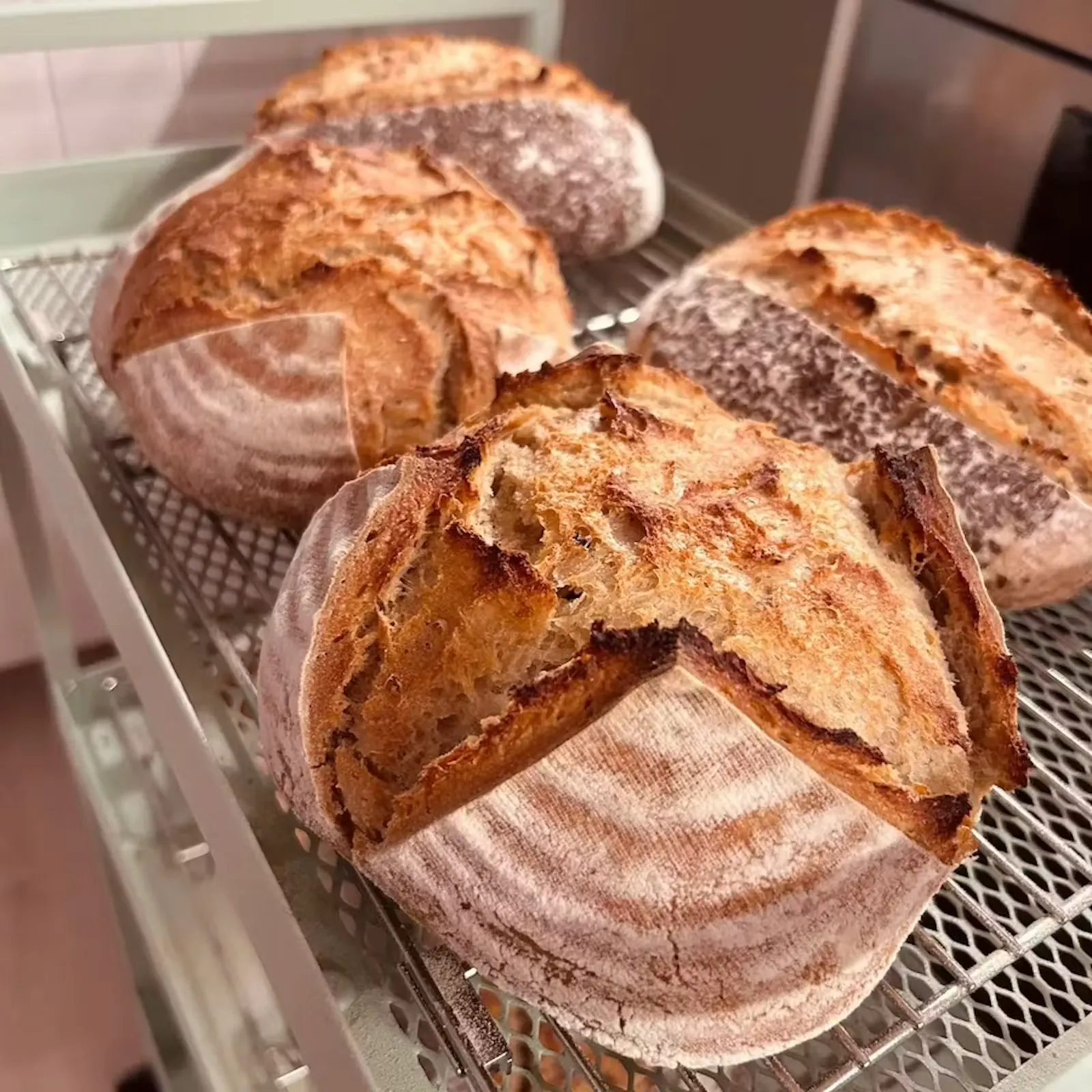 Tuore kaurainen hapanjuurileipä Juulian Kotileipomon uunista